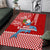 Hawaii Mele Kalikimaka Area Rug Santa Riding The DolPhin Mix Kakau Pattern Red Style LT03 Red - Polynesian Pride