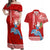 Hawaii Mele Kalikimaka Couples Matching Off Shoulder Maxi Dress and Hawaiian Shirt Santa Riding The DolPhin Mix Kakau Pattern Red Style LT03 Red - Polynesian Pride