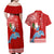 Hawaii Mele Kalikimaka Couples Matching Off Shoulder Maxi Dress and Hawaiian Shirt Santa Riding The DolPhin Mix Kakau Pattern Red Style LT03 - Polynesian Pride