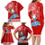 Hawaii Mele Kalikimaka Family Matching Long Sleeve Bodycon Dress and Hawaiian Shirt Santa Riding The DolPhin Mix Kakau Pattern Red Style LT03 - Polynesian Pride