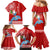 Hawaii Mele Kalikimaka Family Matching Mermaid Dress and Hawaiian Shirt Santa Riding The DolPhin Mix Kakau Pattern Red Style LT03 - Polynesian Pride