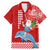 Hawaii Mele Kalikimaka Family Matching Mermaid Dress and Hawaiian Shirt Santa Riding The DolPhin Mix Kakau Pattern Red Style LT03 Dad's Shirt - Short Sleeve Red - Polynesian Pride