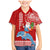 Hawaii Mele Kalikimaka Family Matching Mermaid Dress and Hawaiian Shirt Santa Riding The DolPhin Mix Kakau Pattern Red Style LT03 Son's Shirt Red - Polynesian Pride