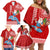 Hawaii Mele Kalikimaka Family Matching Off Shoulder Short Dress and Hawaiian Shirt Santa Riding The DolPhin Mix Kakau Pattern Red Style LT03 - Polynesian Pride