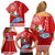 Hawaii Mele Kalikimaka Family Matching Off Shoulder Short Dress and Hawaiian Shirt Santa Riding The DolPhin Mix Kakau Pattern Red Style LT03 - Polynesian Pride