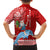 Hawaii Mele Kalikimaka Family Matching Puletasi Dress and Hawaiian Shirt Santa Riding The DolPhin Mix Kakau Pattern Red Style LT03 - Polynesian Pride