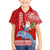 Hawaii Mele Kalikimaka Family Matching Puletasi Dress and Hawaiian Shirt Santa Riding The DolPhin Mix Kakau Pattern Red Style LT03 Son's Shirt Red - Polynesian Pride