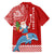 Hawaii Mele Kalikimaka Family Matching Short Sleeve Bodycon Dress and Hawaiian Shirt Santa Riding The DolPhin Mix Kakau Pattern Red Style LT03 - Polynesian Pride