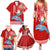 Hawaii Mele Kalikimaka Family Matching Summer Maxi Dress and Hawaiian Shirt Santa Riding The DolPhin Mix Kakau Pattern Red Style LT03 - Polynesian Pride