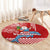 Hawaii Mele Kalikimaka Round Carpet Santa Riding The DolPhin Mix Kakau Pattern Red Style LT03 - Polynesian Pride