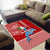 Custom Hawaii Mele Kalikimaka Area Rug Santa Riding The DolPhin Mix Kakau Pattern Red Style LT03 - Polynesian Pride