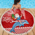 Custom Hawaii Mele Kalikimaka Beach Blanket Santa Riding The DolPhin Mix Kakau Pattern Red Style LT03 - Polynesian Pride