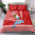 Custom Hawaii Mele Kalikimaka Bedding Set Santa Riding The DolPhin Mix Kakau Pattern Red Style LT03 - Polynesian Pride