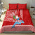 Custom Hawaii Mele Kalikimaka Bedding Set Santa Riding The DolPhin Mix Kakau Pattern Red Style LT03 - Polynesian Pride