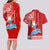 Custom Hawaii Mele Kalikimaka Couples Matching Long Sleeve Bodycon Dress and Hawaiian Shirt Santa Riding The DolPhin Mix Kakau Pattern Red Style LT03 - Polynesian Pride