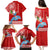 Custom Hawaii Mele Kalikimaka Family Matching Puletasi Dress and Hawaiian Shirt Santa Riding The DolPhin Mix Kakau Pattern Red Style LT03 - Polynesian Pride