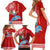 Custom Hawaii Mele Kalikimaka Family Matching Short Sleeve Bodycon Dress and Hawaiian Shirt Santa Riding The DolPhin Mix Kakau Pattern Red Style LT03 - Polynesian Pride