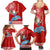 Custom Hawaii Mele Kalikimaka Family Matching Summer Maxi Dress and Hawaiian Shirt Santa Riding The DolPhin Mix Kakau Pattern Red Style LT03 - Polynesian Pride