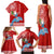 Custom Hawaii Mele Kalikimaka Family Matching Tank Maxi Dress and Hawaiian Shirt Santa Riding The DolPhin Mix Kakau Pattern Red Style LT03 - Polynesian Pride