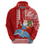 Custom Hawaii Mele Kalikimaka Hoodie Santa Riding The DolPhin Mix Kakau Pattern Red Style LT03 - Polynesian Pride