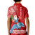 Custom Hawaii Mele Kalikimaka Kid Polo Shirt Santa Riding The DolPhin Mix Kakau Pattern Red Style LT03 - Polynesian Pride