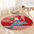 Custom Hawaii Mele Kalikimaka Round Carpet Santa Riding The DolPhin Mix Kakau Pattern Red Style LT03 - Polynesian Pride