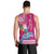 Hawaii Mele Kalikimaka Men Tank Top Santa Riding The DolPhin Mix Kakau Pattern Pink Style LT03 - Polynesian Pride