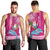 Hawaii Mele Kalikimaka Men Tank Top Santa Riding The DolPhin Mix Kakau Pattern Pink Style LT03 - Polynesian Pride