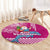 Hawaii Mele Kalikimaka Round Carpet Santa Riding The DolPhin Mix Kakau Pattern Pink Style LT03 - Polynesian Pride