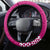 Hawaii Mele Kalikimaka Steering Wheel Cover Santa Riding The DolPhin Mix Kakau Pattern Pink Style