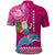 Custom Hawaii Mele Kalikimaka Polo Shirt Santa Riding The DolPhin Mix Kakau Pattern Pink Style LT03 - Polynesian Pride