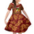 Hawaii Family Matching Off Shoulder Short Dress and Hawaiian Shirt Aloha Funny Pineapple Mix Kakau Hawaiian Tribal LT03 Daughter's Dress Red - Polynesian Pride