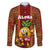 Hawaii Family Matching Puletasi Dress and Hawaiian Shirt Aloha Funny Pineapple Mix Kakau Hawaiian Tribal LT03 Dad's Shirt - Long Sleeve Red - Polynesian Pride