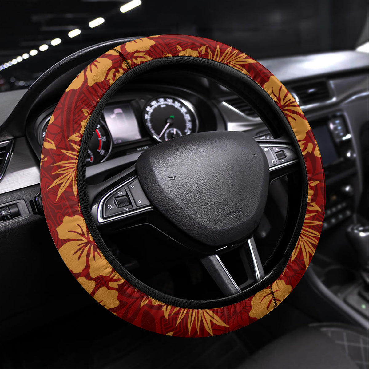 Hawaii Steering Wheel Cover Aloha Funny Pineapple Mix Kakau Hawaiian Tribal