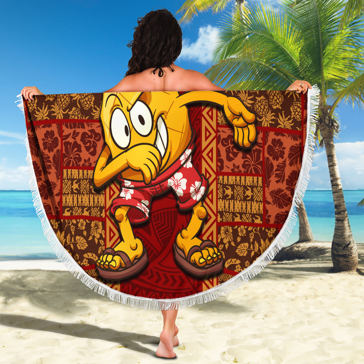 Custom Hawaii Beach Blanket Aloha Funny Pineapple Mix Kakau Hawaiian Tribal LT03 - Polynesian Pride