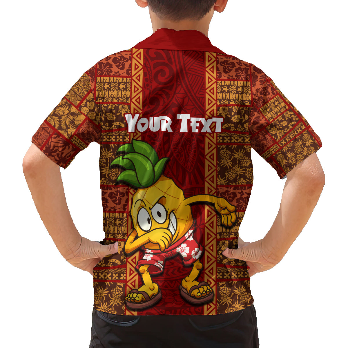 Custom Hawaii Family Matching Tank Maxi Dress and Hawaiian Shirt Aloha Funny Pineapple Mix Kakau Hawaiian Tribal LT03 - Polynesian Pride