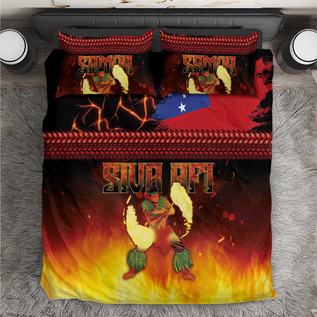 Samoan Siva Afi Bedding Set Tribal Performers of Samoan Fire Knife Dancing