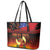 Samoan Siva Afi Leather Tote Bag Tribal Performers of Samoan Fire Knife Dancing