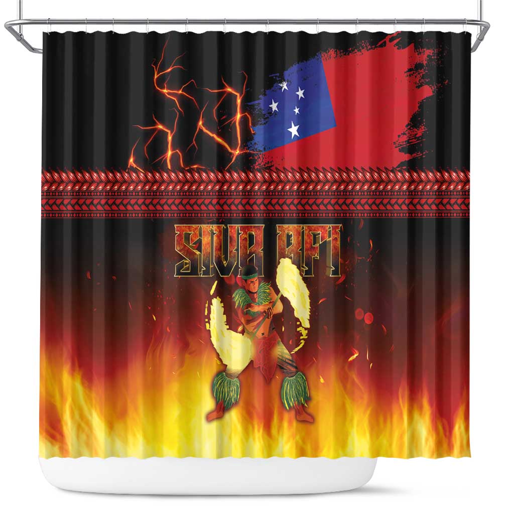 Samoan Siva Afi Shower Curtain Tribal Performers of Samoan Fire Knife Dancing