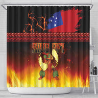 Samoan Siva Afi Shower Curtain Tribal Performers of Samoan Fire Knife Dancing