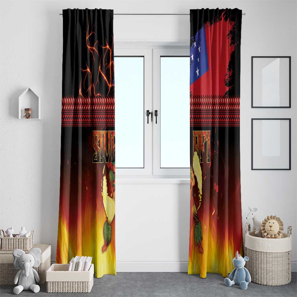 Samoan Siva Afi Window Curtain Tribal Performers of Samoan Fire Knife Dancing