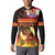 Tahitian Siva Afi Button Sweatshirt Tribal Performers of Tahitian Fire Knife Dancing