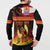 Tahitian Siva Afi Button Sweatshirt Tribal Performers of Tahitian Fire Knife Dancing