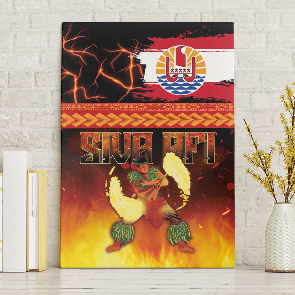 Tahitian Siva Afi Canvas Wall Art Tribal Performers of Tahitian Fire Knife Dancing