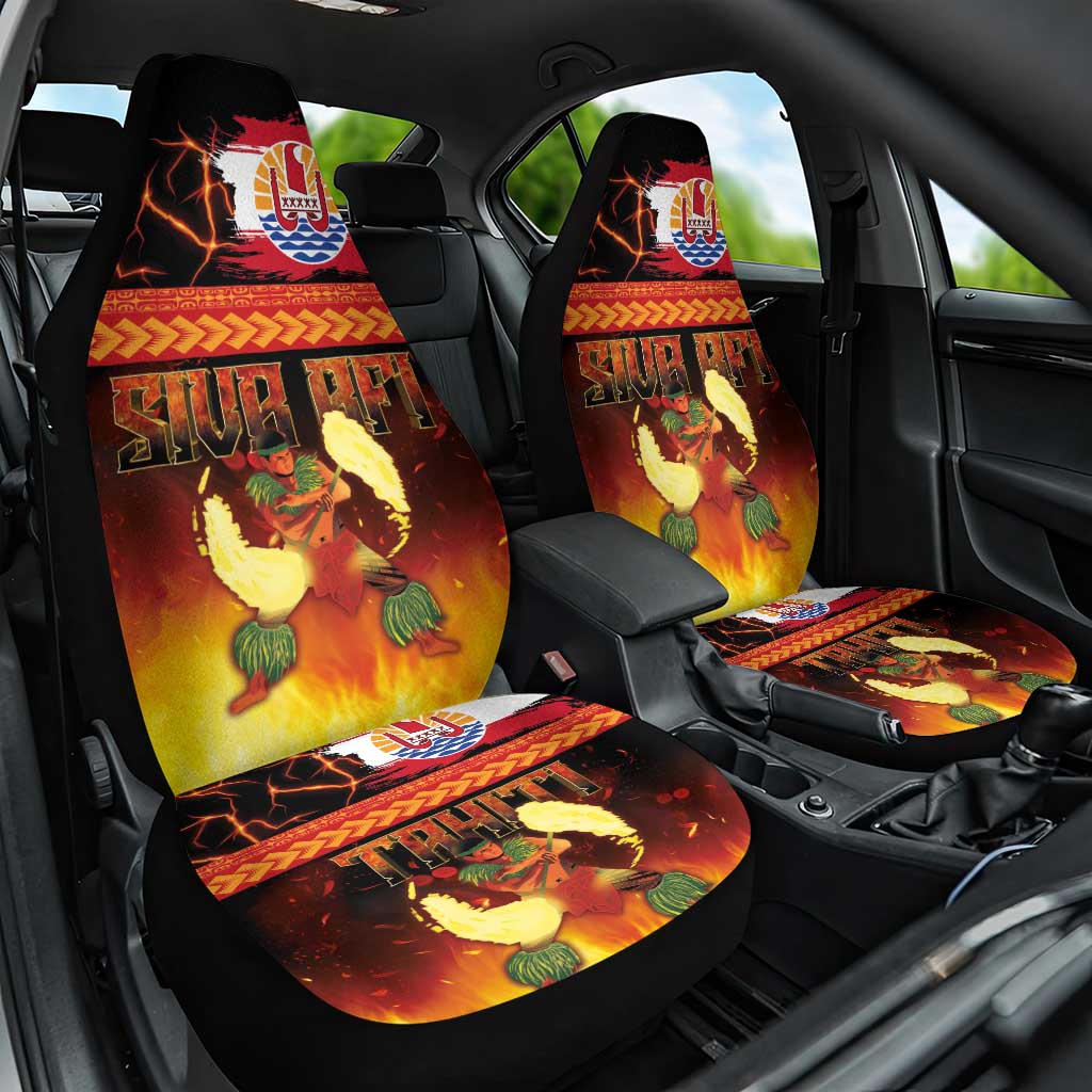 Tahitian Siva Afi Car Seat Cover Tribal Performers of Tahitian Fire Knife Dancing