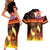 Tahitian Siva Afi Couples Matching Short Sleeve Bodycon Dress and Hawaiian Shirt Tribal Performers of Tahitian Fire Knife Dancing