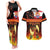 Tahitian Siva Afi Couples Matching Tank Maxi Dress and Hawaiian Shirt Tribal Performers of Tahitian Fire Knife Dancing