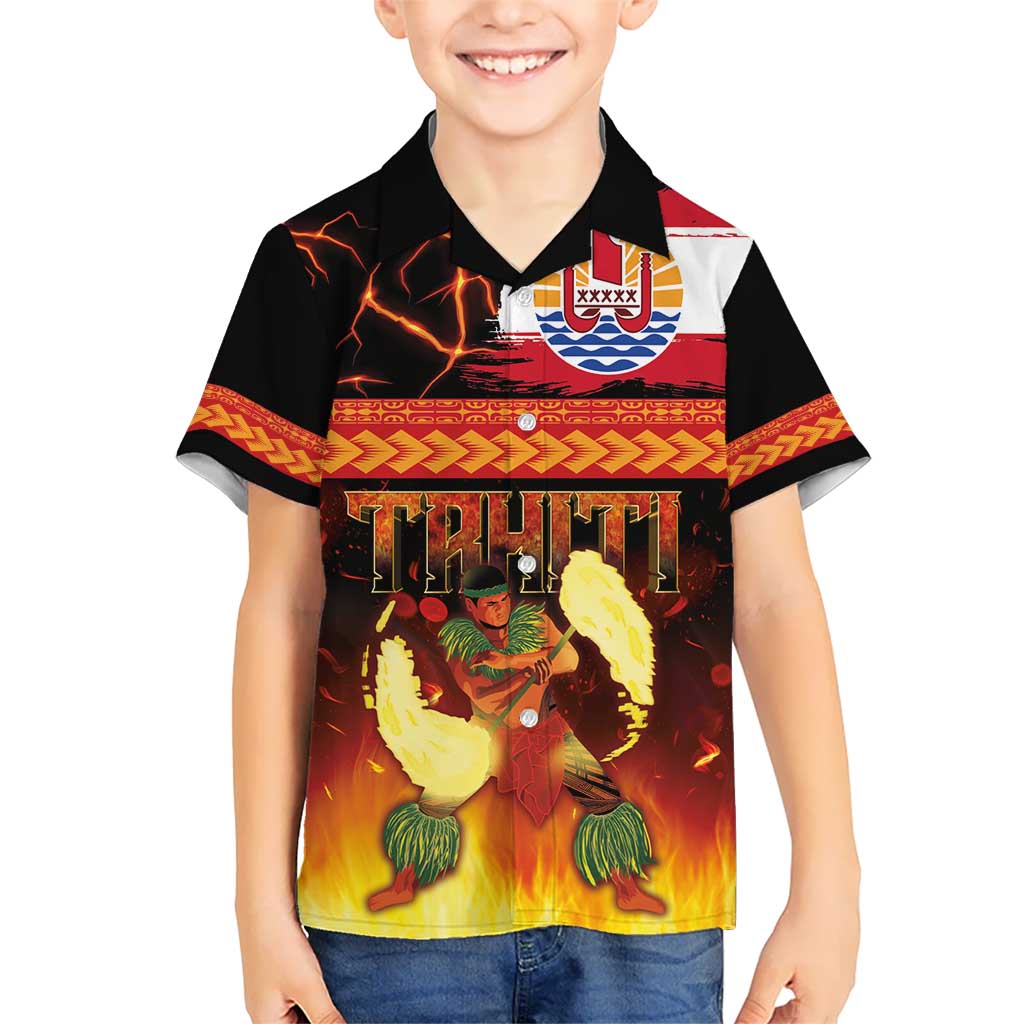 Tahitian Siva Afi Kid Hawaiian Shirt Tribal Performers of Tahitian Fire Knife Dancing