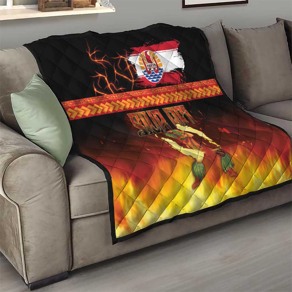 Tahitian Siva Afi Quilt Tribal Performers of Tahitian Fire Knife Dancing