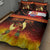 Tahitian Siva Afi Quilt Bed Set Tribal Performers of Tahitian Fire Knife Dancing